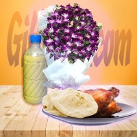 Purple Color Orchid Bouquet Gift Combo