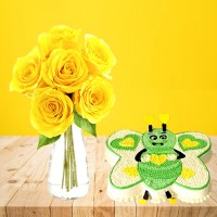 6 Yellow Roses Gift Combo
