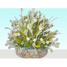 Attractive white rose & tuberose flower basket