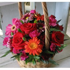 Attractive Mixed Flower Basket